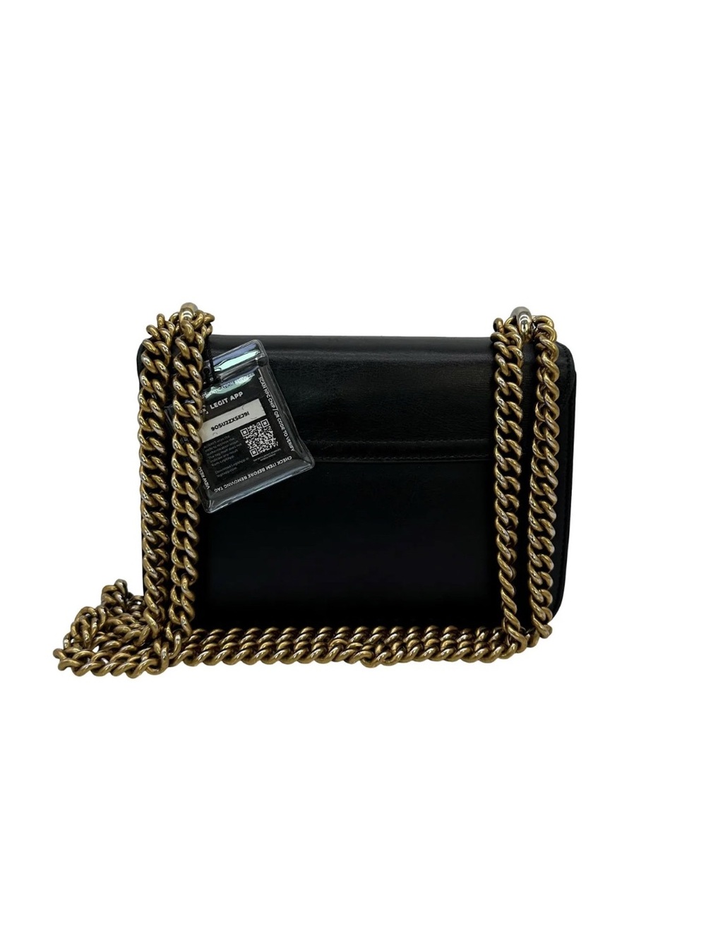 💛 Gucci Black Leather Pearl & Bow Chain Bag - Picture 2 of 2